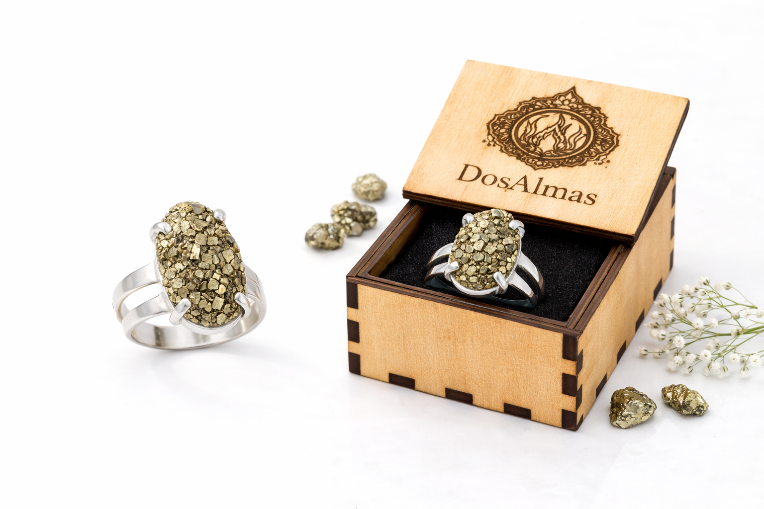Anillo de Pirita Natural